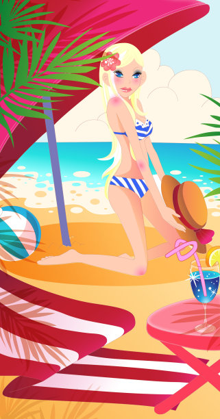 时尚美女插画图片下载