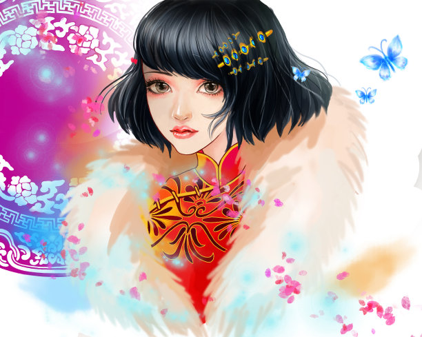 美女插画图片下载