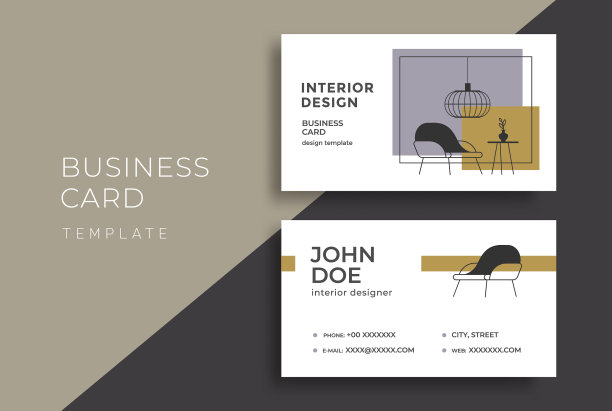 室内设计名片模板图片下载