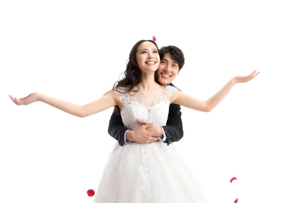 浪漫的新郎和新娘图片下载