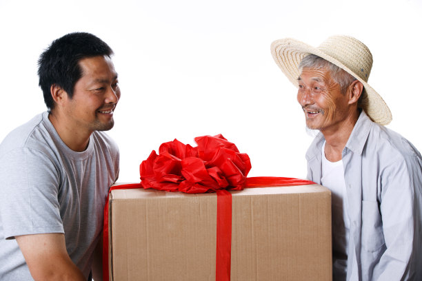 两个农民搬运购买来的电器图片下载