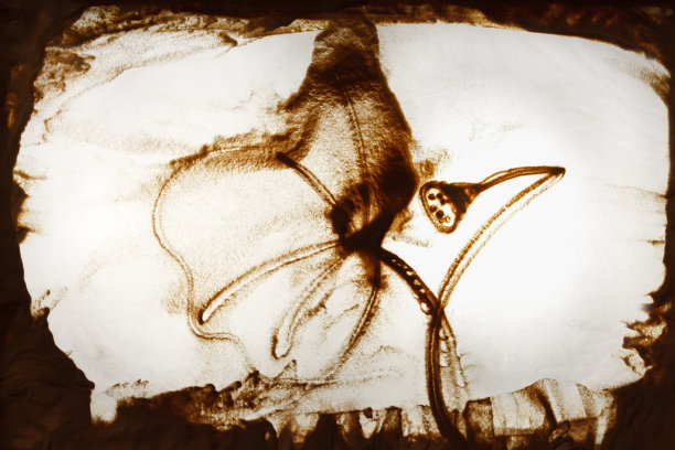 荷叶莲蓬沙画图片下载