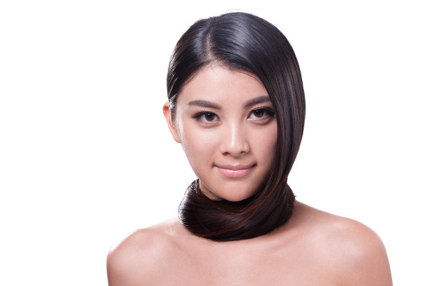 年轻女人亮丽丝缎般的头发图片下载