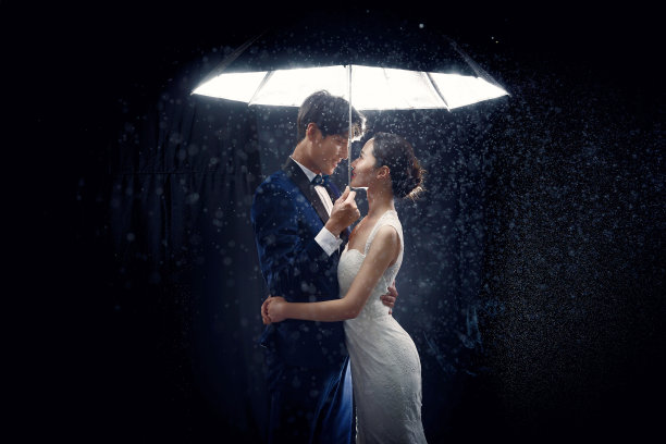 浪漫的新郎和新娘图片下载