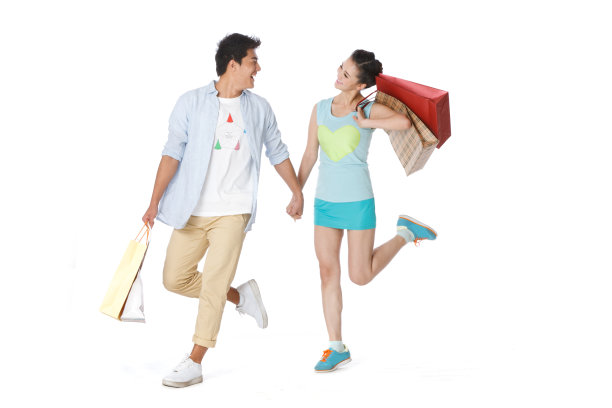 时尚活力的年轻人购物图片下载