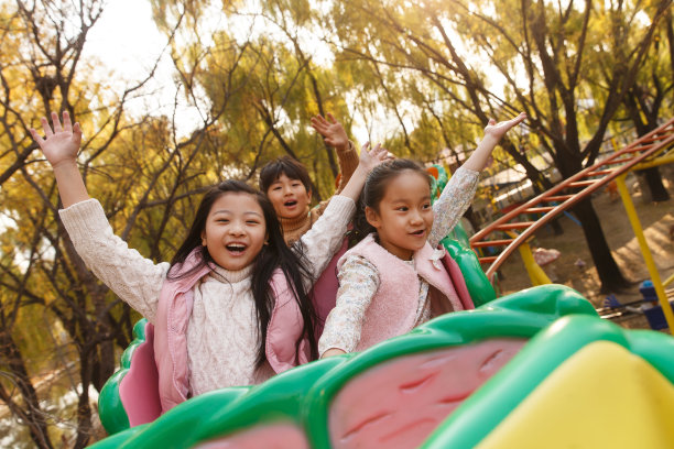 男孩女孩坐过山车图片下载