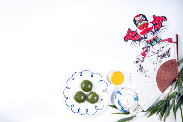 青团和中国传统文化工艺品图片下载