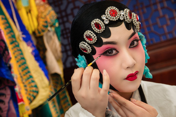 女京剧演员后台化妆图片下载