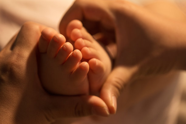 妈妈手捧宝宝的脚丫图片下载