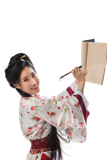 古装美女写字图片下载