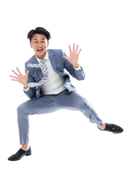 兴奋跳跃的商务男士图片下载