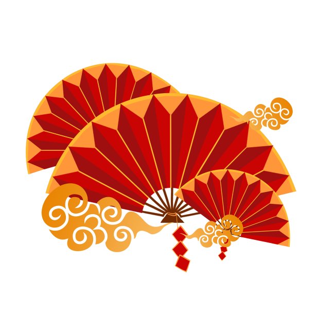 原创中国风红色的扇子图片下载