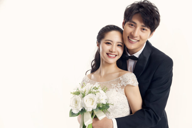 浪漫的新郎和新娘图片下载