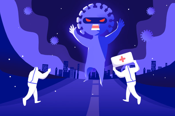 抗击新冠病毒插画图片下载