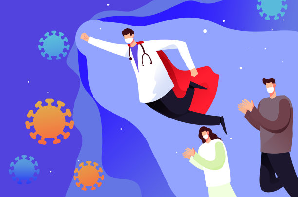 抗击新冠病毒插画图片下载