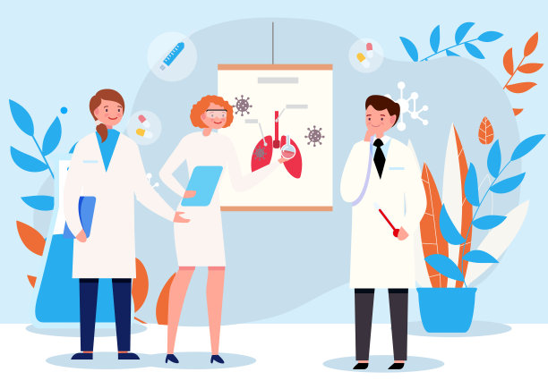 医务工作者团队插画素材图片