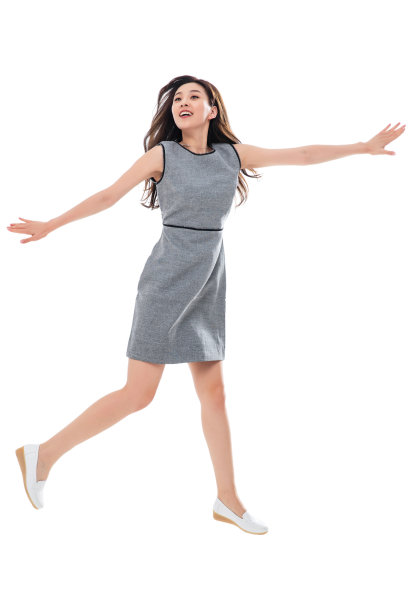 奔跑跳跃的商务女士图片下载