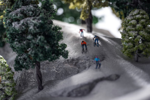 微观滑雪运动图片下载