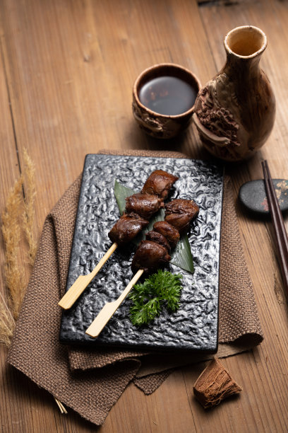 日式鸡肝串图片下载