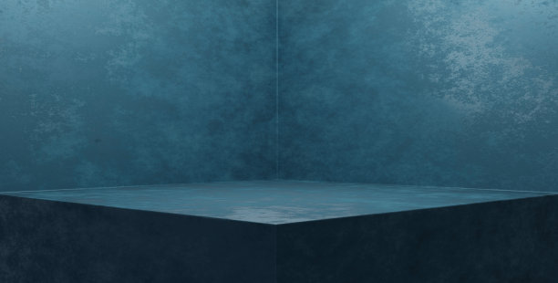 装饰水泥工作室显示最小的暗绿松石抽象显示背景显示项目的3d渲染图片下载