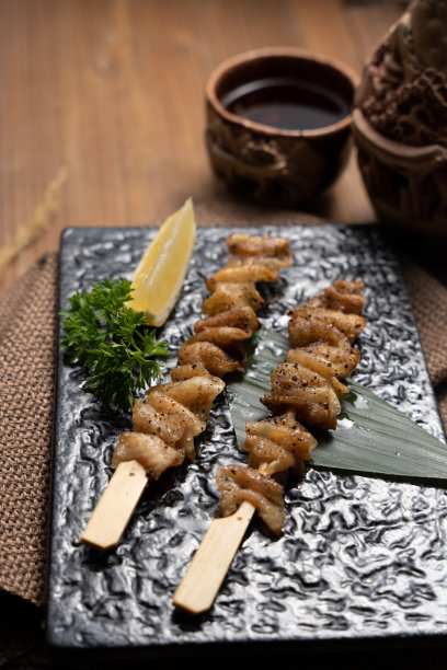 日式烤鸡皮图片下载