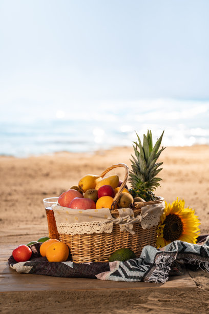 沙滩上的水果图片下载