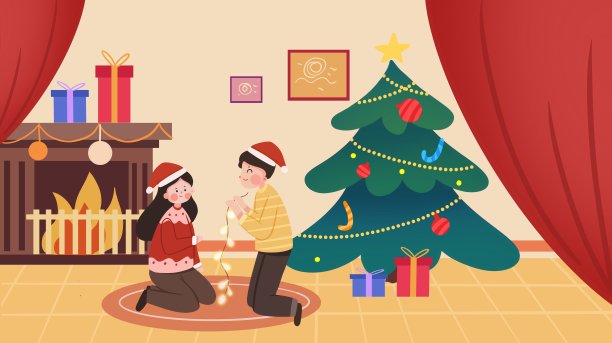 圣诞节情侣素材图片