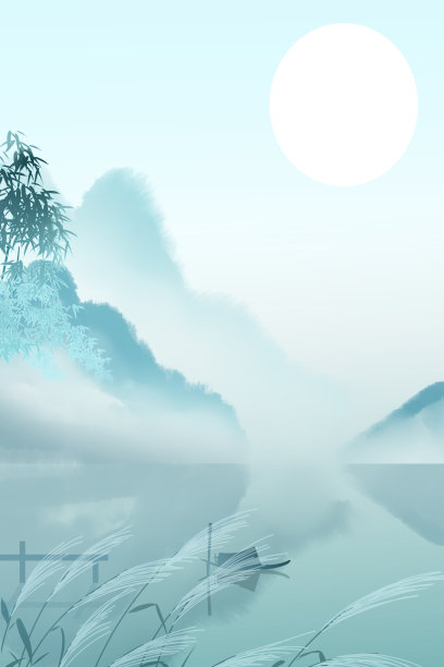 山水水墨国风背景图图片下载