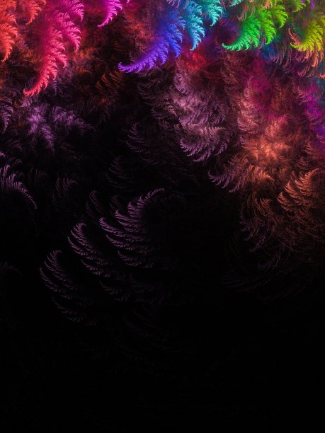 抽象的分形艺术背景，让人联想到叶状植物。计算机生成的分形插画艺术性质。图片下载