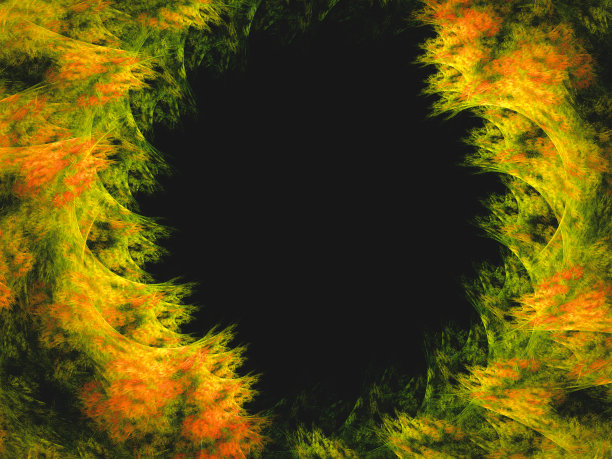 抽象的分形艺术背景，让人联想到叶状植物。计算机生成的分形插画艺术性质。图片下载