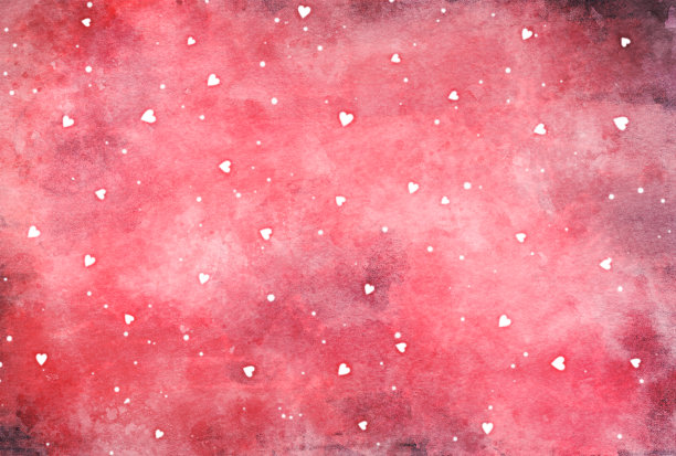 水彩风格心形图案背景插图图片下载