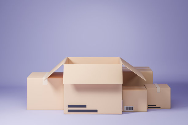 背景明亮的纸箱，包裹递送图片下载