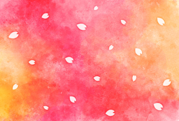 水彩风格樱花图案背景插图图片下载