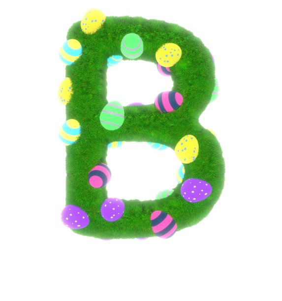 草与鸡蛋主题字体字母B图片下载