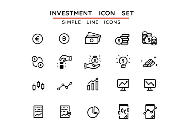 简单可爱的投资线图标集(单色)图片下载