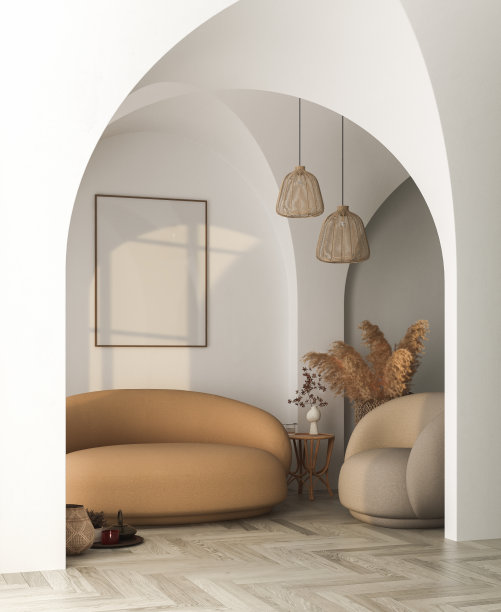 当代极简主义白色内饰，图片下载