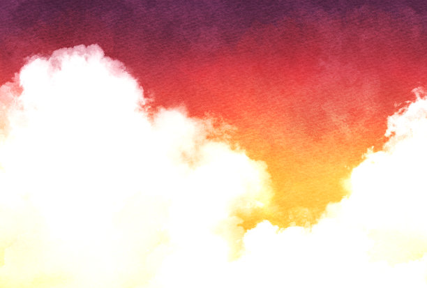 美丽的水彩天空背景插图图片下载