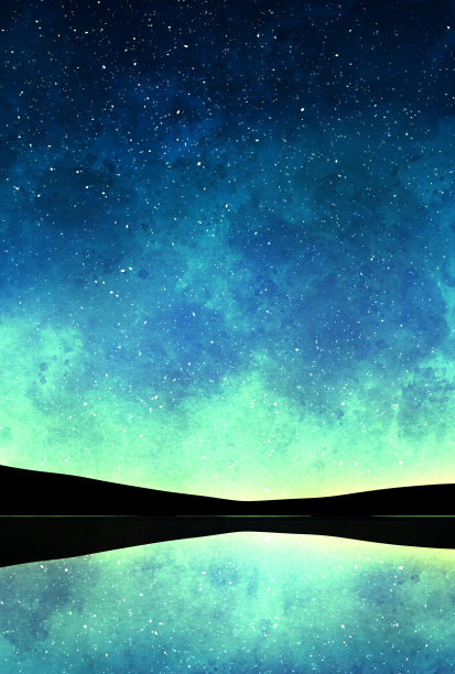 美丽的水彩夜空背景插图图片下载