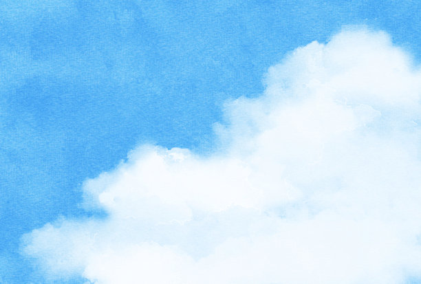 水彩蓝天白云图片下载