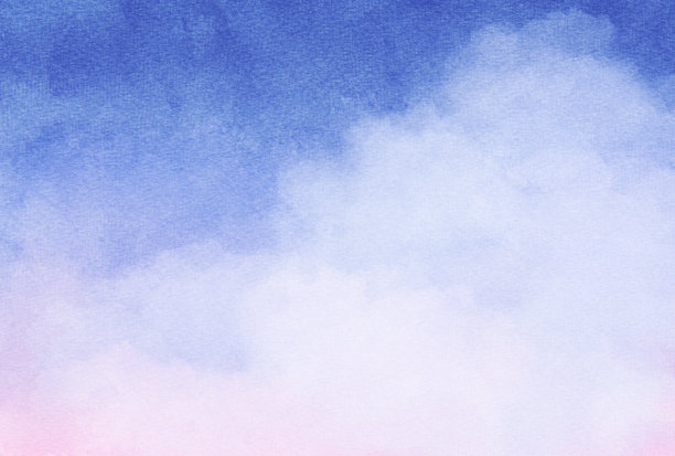 水彩蓝天白云图片下载