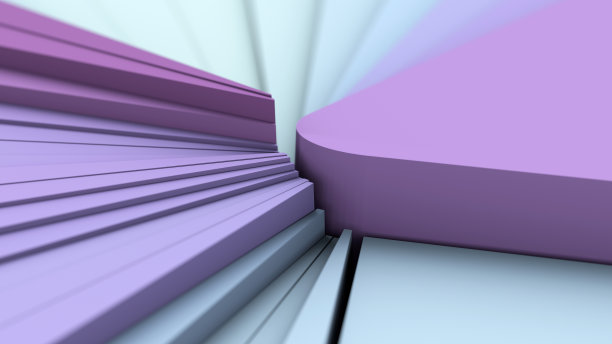 紫色，蓝色，白色破碎的表面，特写…抽象插图，3d渲染。图片下载