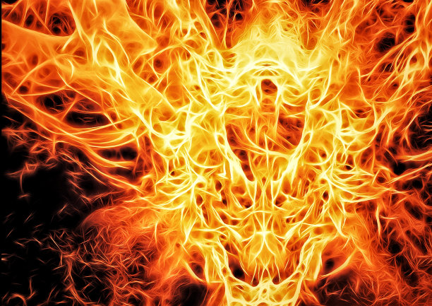 燃烧的火龙的插图图片下载