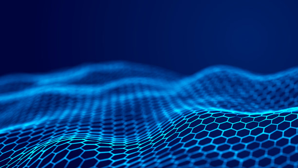 摘要技术流背景。数字动态波。网络连接结构。3 d渲染。图片下载