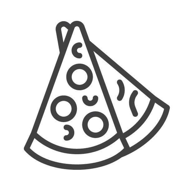 两个披萨切片线图标图片下载
