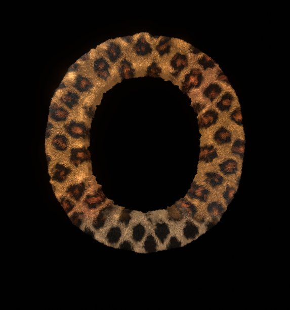 豹纹主题字体字母O图片下载