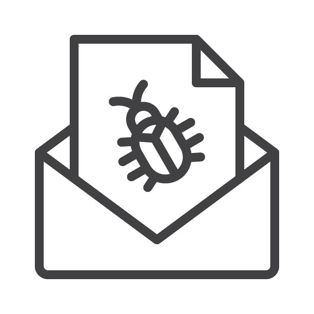 病毒垃圾邮件信息线性图标图片下载