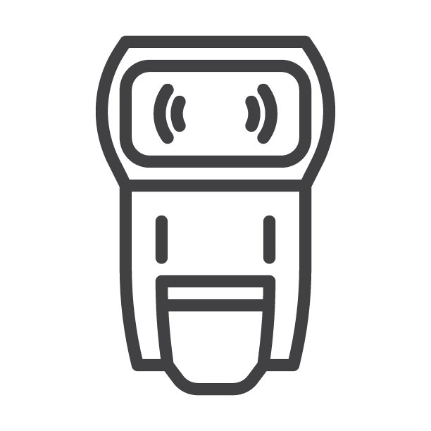 摄影相机闪光灯线图标图片下载