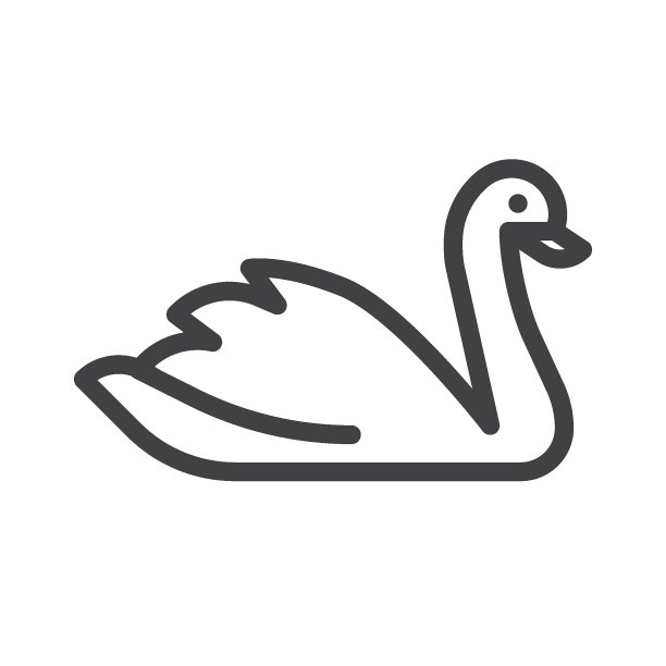天鹅鸟线图标图片下载