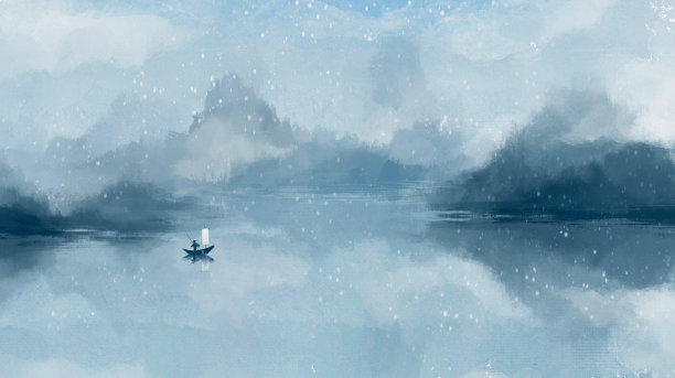 冬日古风山水图片下载