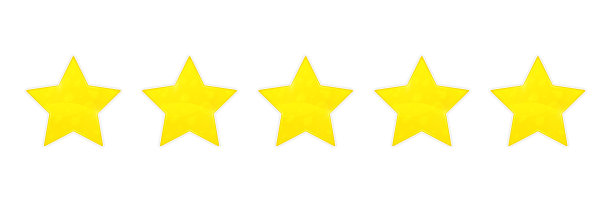 黄色闪烁的星辰。评级。矢量插图与下降的阴影在背景上。图片下载